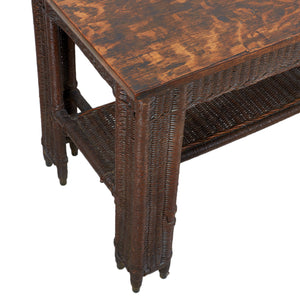 Arts & Crafts Wicker Library Table