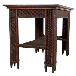 Arts & Crafts Wicker Library Table