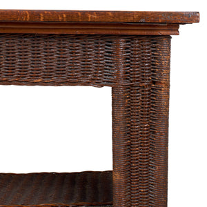 Arts & Crafts Wicker Library Table